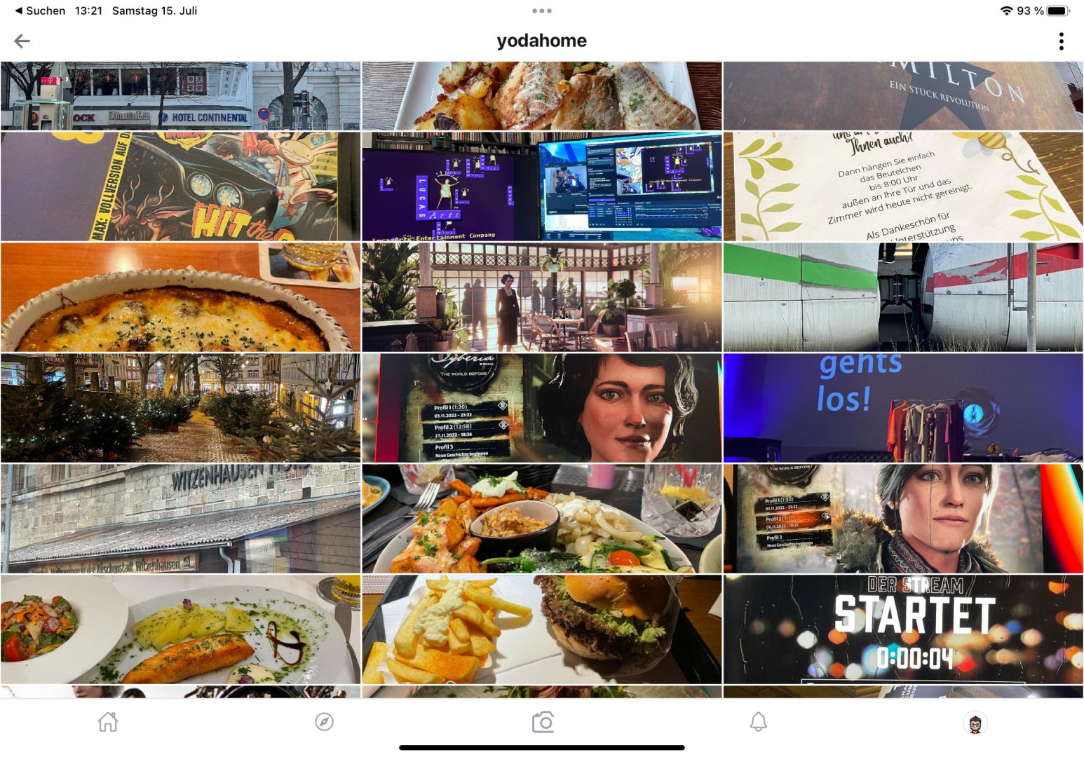Grid of multiple images in the Pixelfed profile view